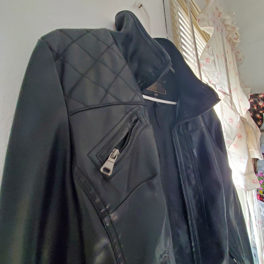 Black leather jacket